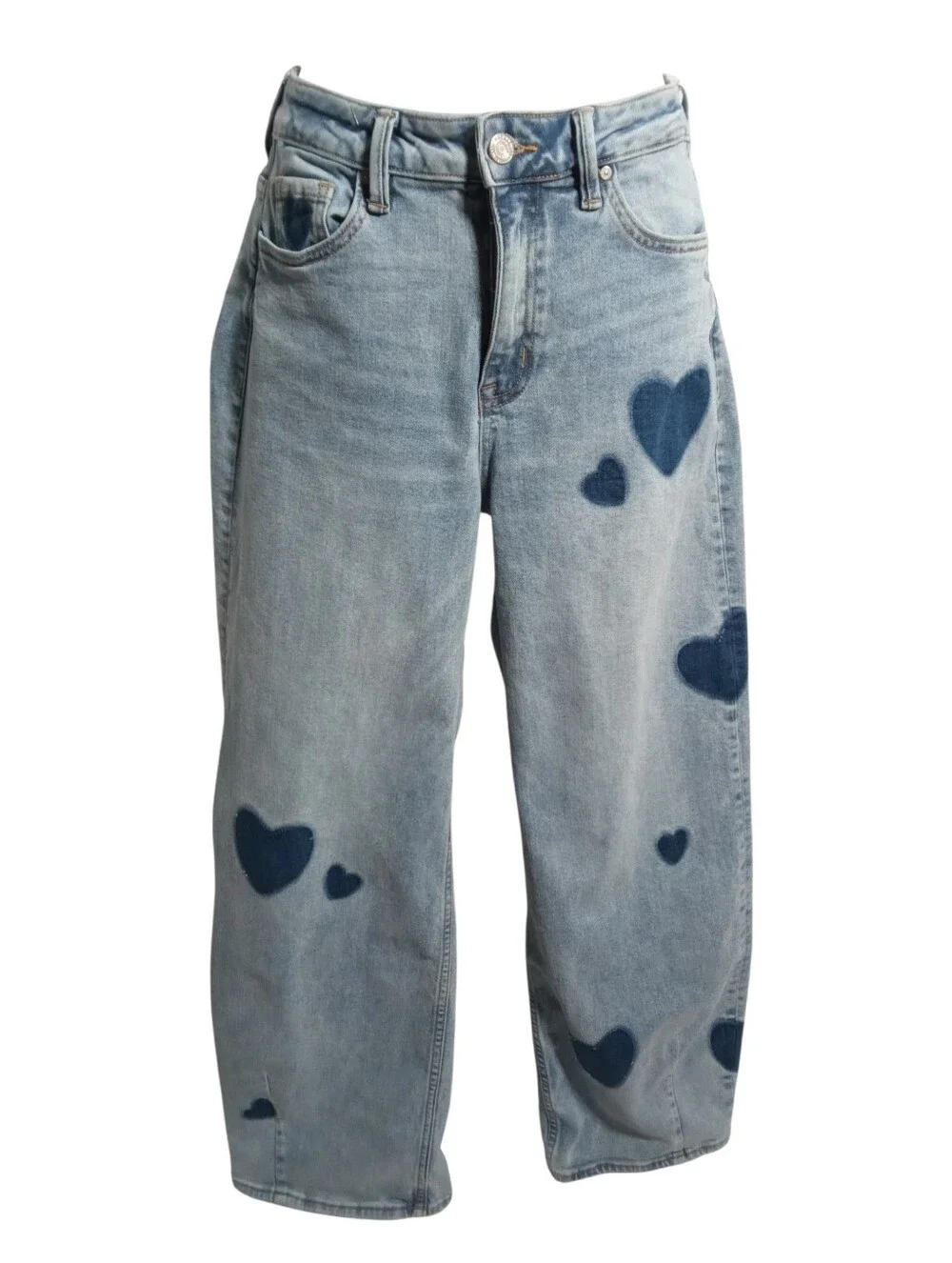 NEW BAYEAS Rosalind Heart Detail High Rise Barrel Jeans Women’s Size 26 - Picture 2 of 7